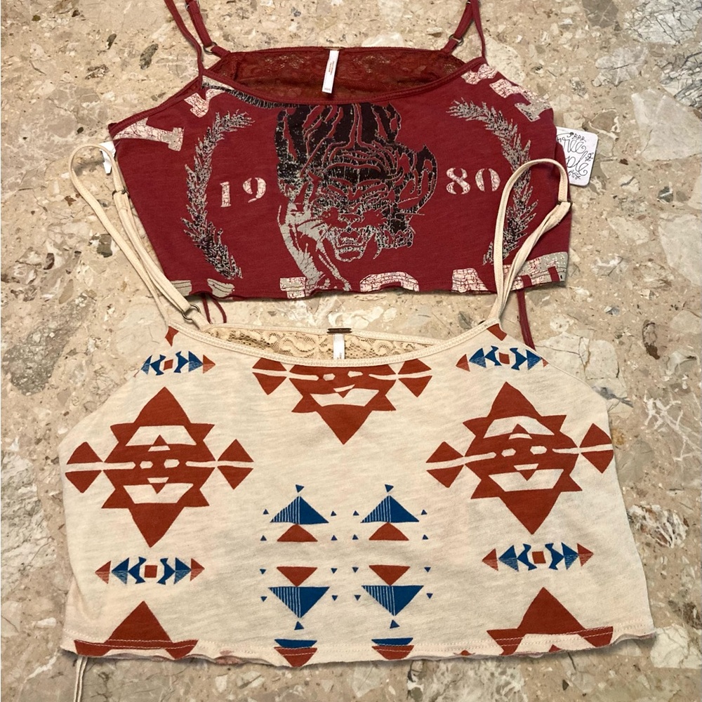 Free People Boho Cropped Camisoles Tank Top Bundle